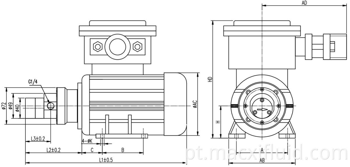 Bomba de micro entrega em miniatura em locais explosivos m3.00h72yb0.37kw4p